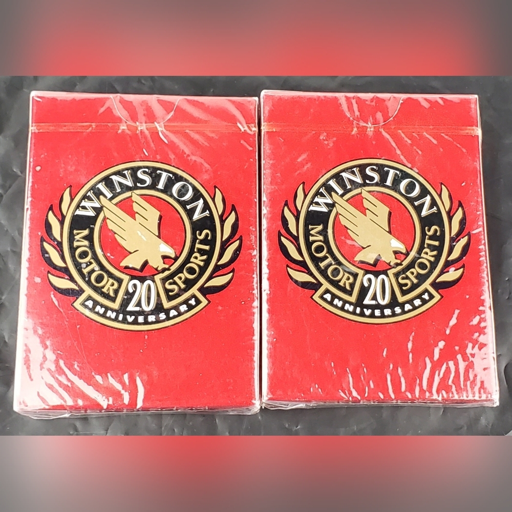 Winston Motor Sports 20th Anniv. VTG Standard Playing Cards SEALED NOS Lot of 2